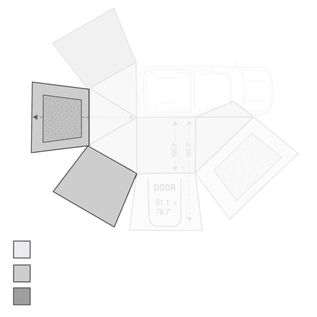 Overland Vehicle Systems - Nomadic Awning 270 Awning Side Wall - Shop Now - 18139910