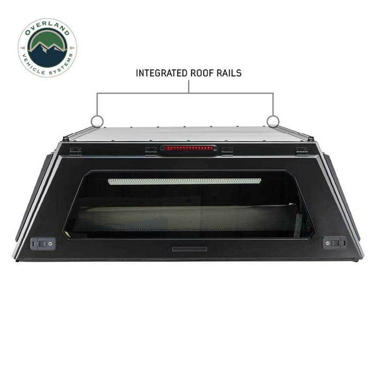 Overland Vehicle Systems - Expedition Truck Cap W/Full Wing Doors, Front and Rear Windows and 3rd Brake Light 14-24 GM 1500 5.8 Foot Bed - 70100008
