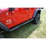 Round Tube Side Steps, 3 Inch, Black; 07-16 Jeep Wrangler JKU - 11591.06