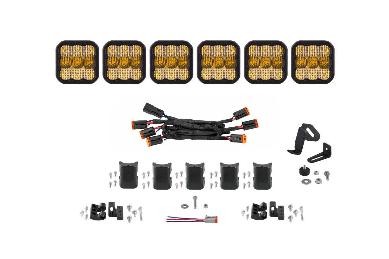 Diode Dynamics - SS5 Sport Universal CrossLink 6-Pod Lightbar Yellow Combo - DD6799