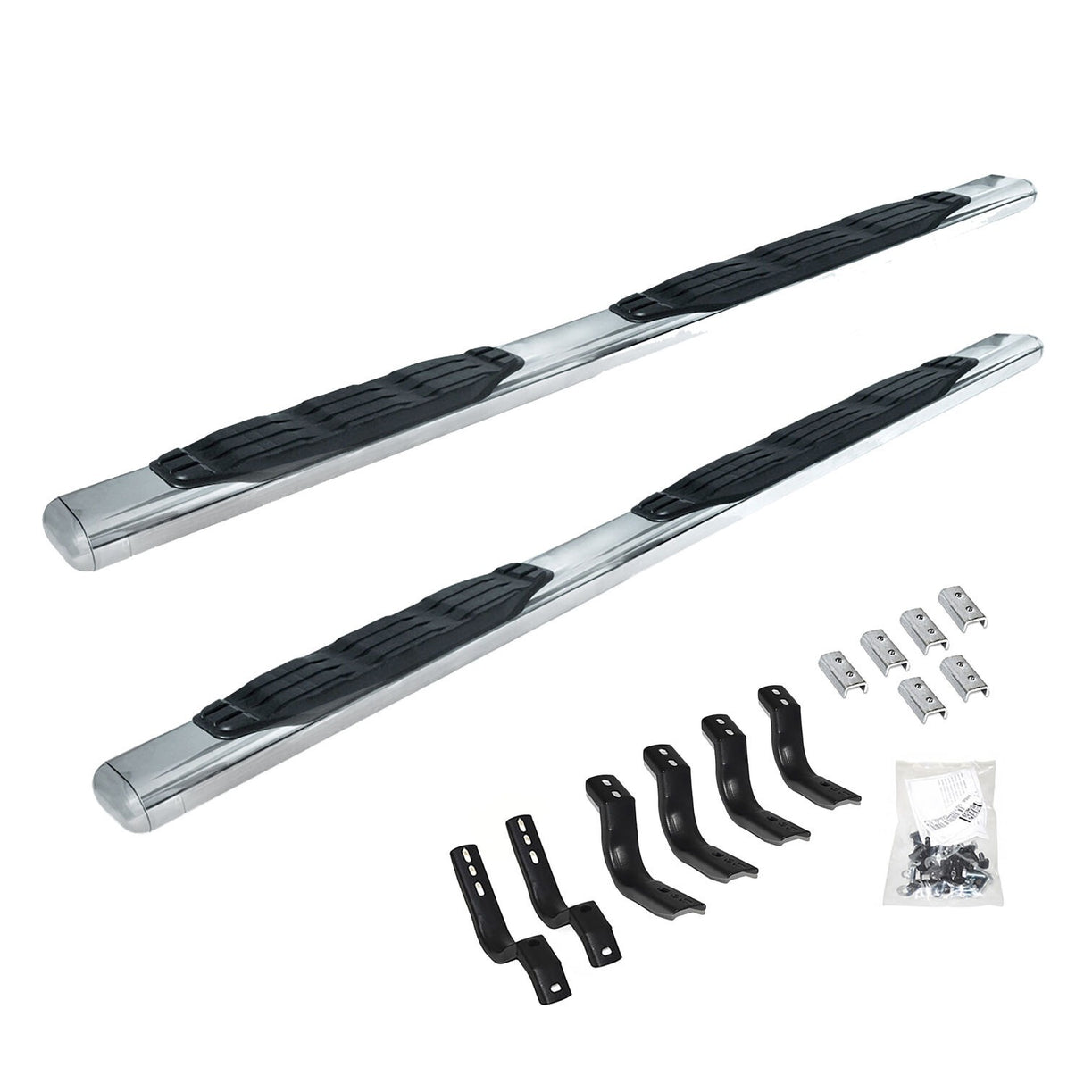 Go Rhino 105450673PS - 5" 1000 Series SideSteps With Mounting Bracket Kit - Polished Stainless Steel