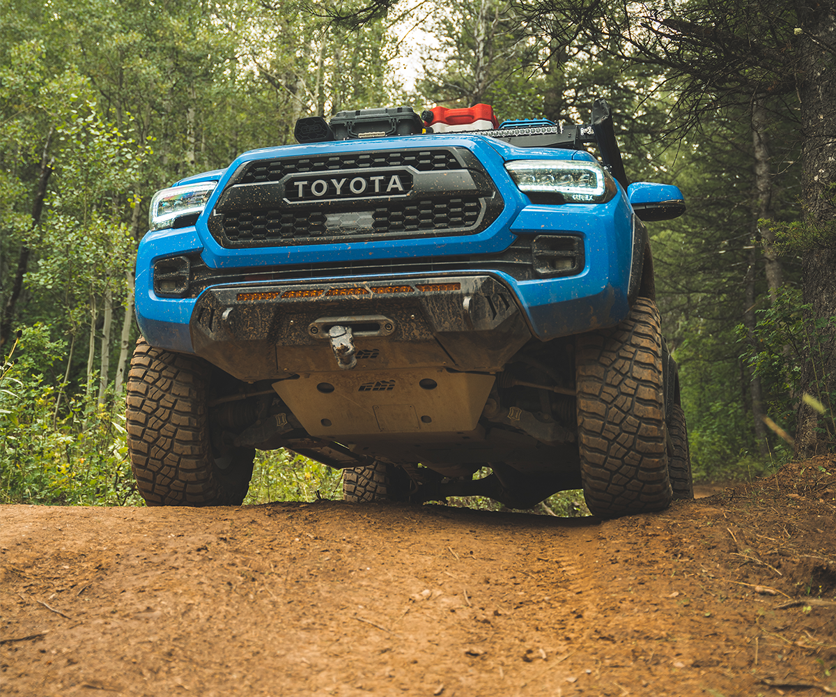 CBI - T2/T3 Toyota Tacoma Full Overland Skid Plates | 2005-current / Exhause Re-route Modification - Aluminum - Trd-grey - 300-000-010-130
