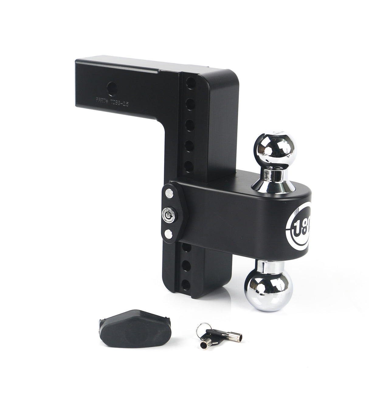 180 Hitch Chrome 8" Drop Hitch with 2.5" Shank - CTB8-2.5-CER-BLA