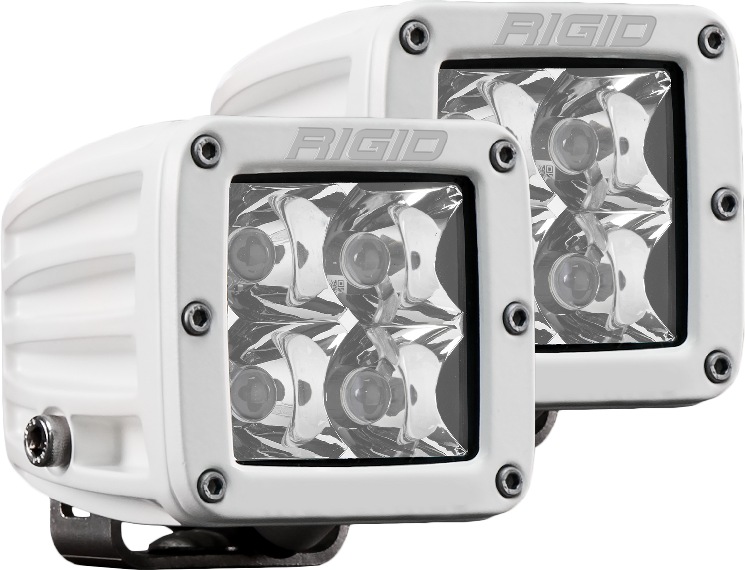 RIGID D-Series PRO LED Light, Spot Optic, Surface Mount, White Housing, Pair