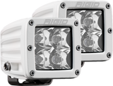 RIGID D-Series PRO LED Light, Spot Optic, Surface Mount, White Housing, Pair