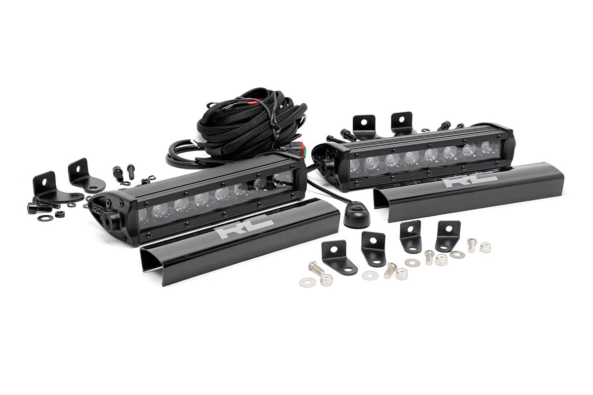 Rough Country - LED Light Kit - Grille Mount - 8" Black Pair - Ford F-250 Super Duty (17-19) - 70697