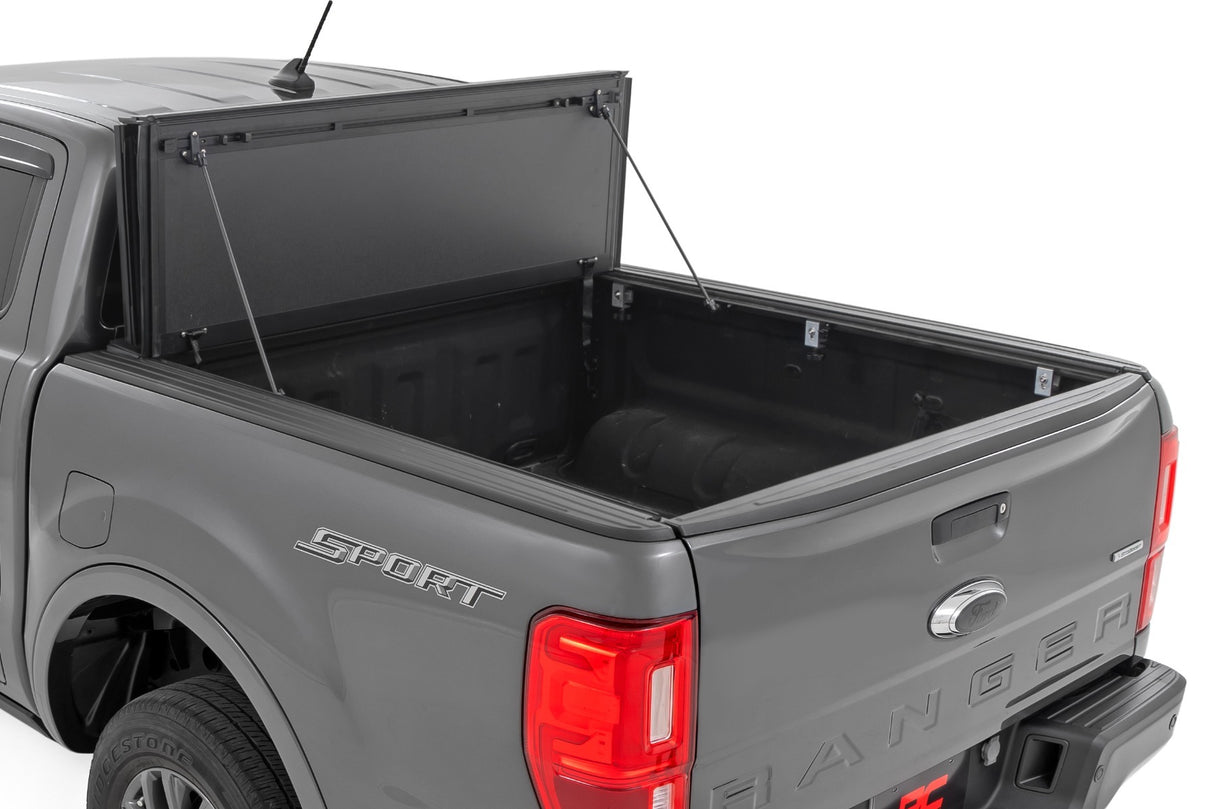 Rough Country - Hard Tri-Fold Flip Up Bed Cover - 5' Bed - Ford Ranger 2WD 4WD (19-23) - 49220500
