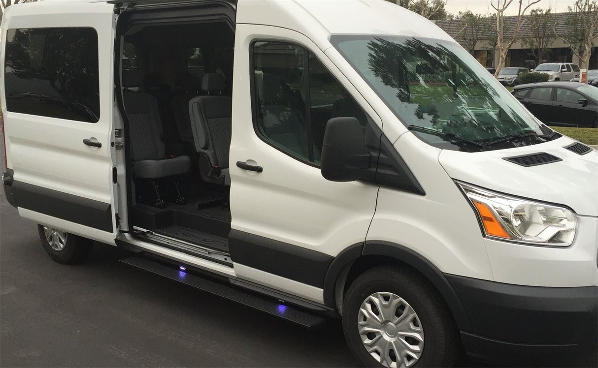 AMP Research 76159-01A PowerStep Electric Running Board Plug N Play System for 2014-2019 Ford Transit (Passenger Side Only), Gas Only