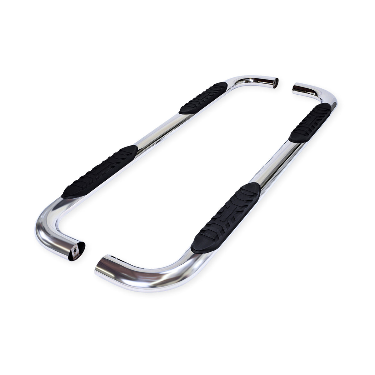 TrailFx - 4" Oval Bent Step Bar For GM Silverado/Sierra Crew- Stainless (A1010S)