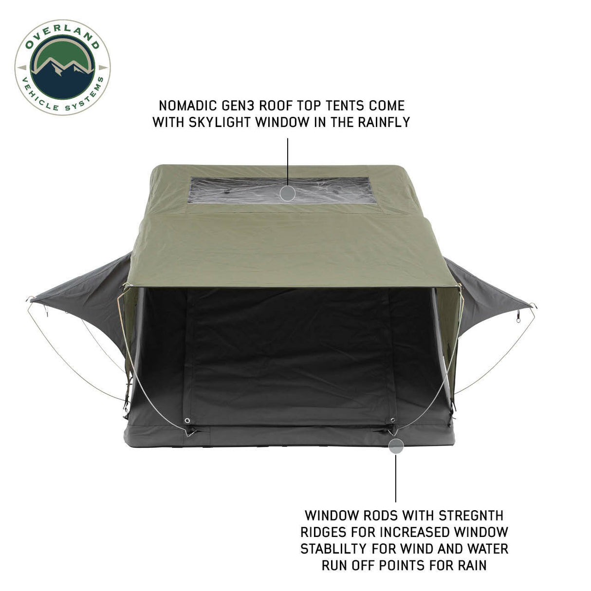 Overland Vehicle Systems - Nomadic 3 Standard Roof Top Tent 3 Person Roof Top Tent - 18439936