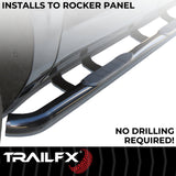TrailFx - 3" Round Step Bar For GM Colorado/Canyon Crew- Black (1110134043)