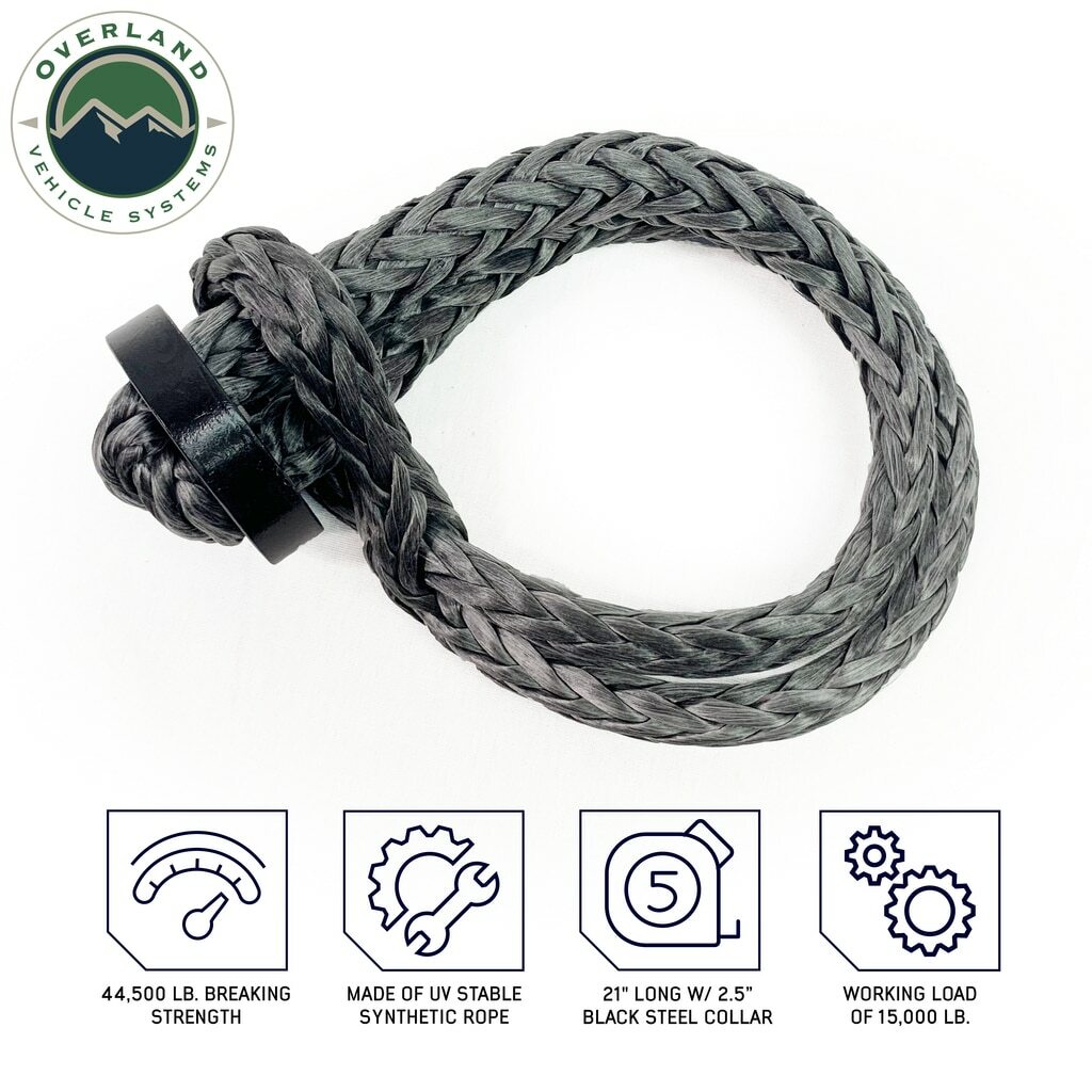 Overland Vehicle Systems - Shop 7/16 Inch Soft Shackle With Collar - 19139919