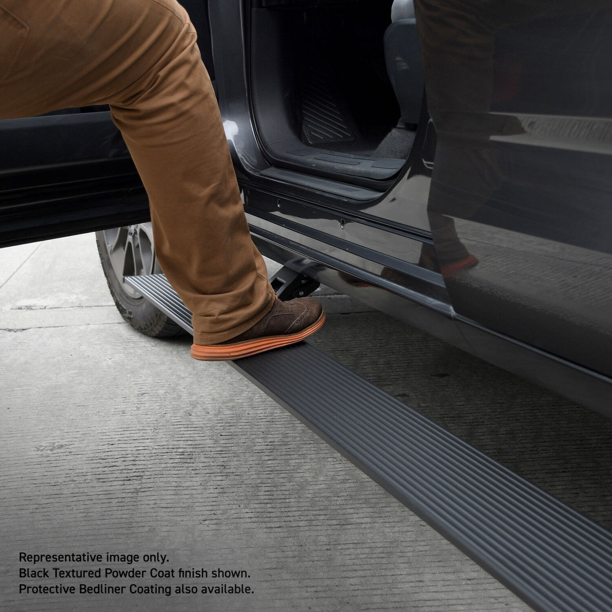 Go Rhino 20410680T - E1 Electric Running Boards With Mounting Brackets - Protective Bedliner Coating