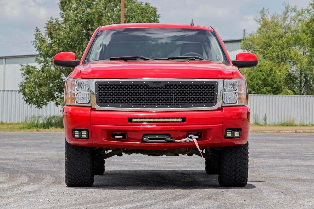Rough Country - LED Light Kit - Fog Mount - Dual 2" Black Pairs - Chevy Silverado 1500 2500HD 3500HD 2WD 4WD - 70762