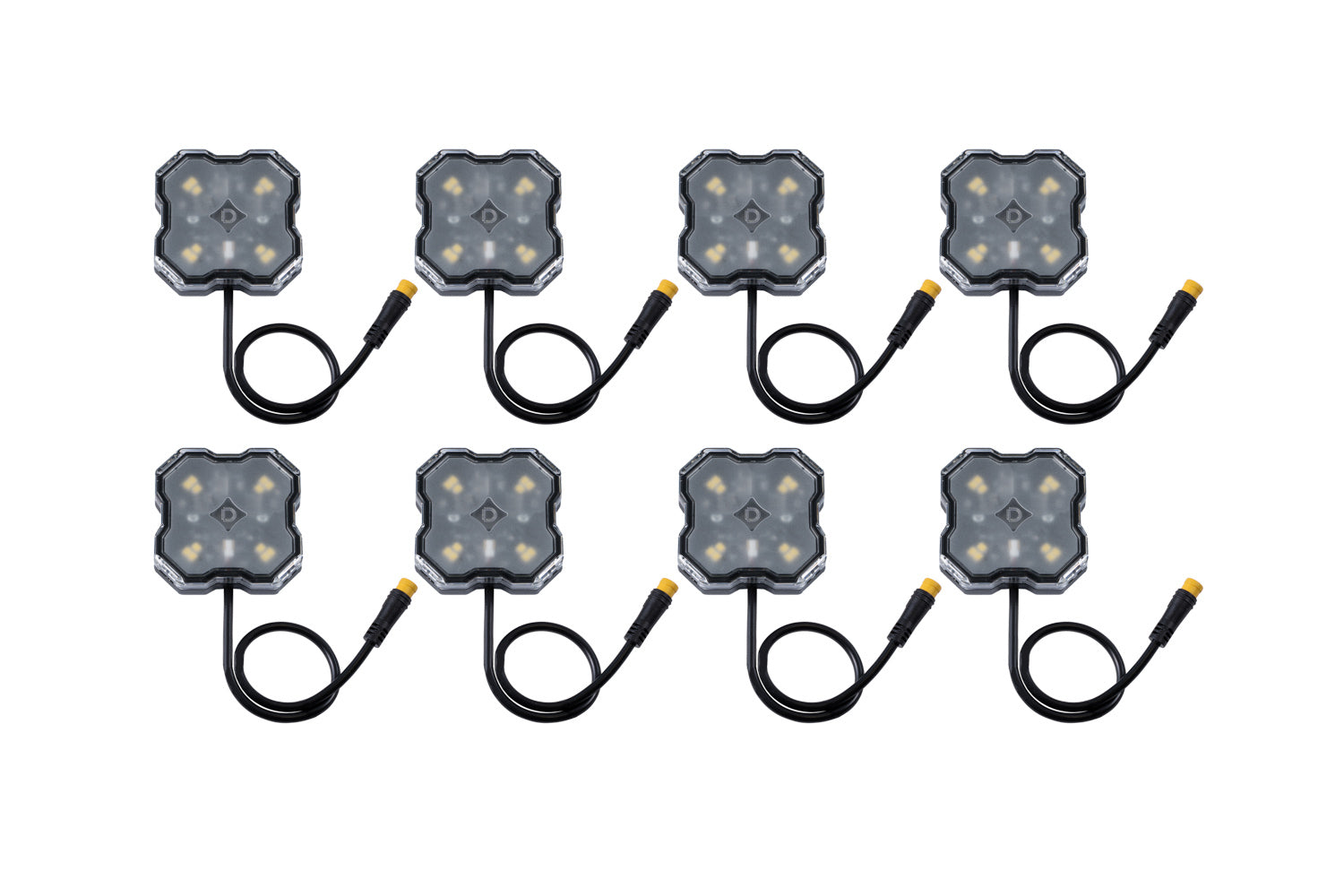 Diode Dynamics - Stage Series SXS Rock Light Installer Kit, RGBW M8 w/Controller (8-pack) - DD7753C