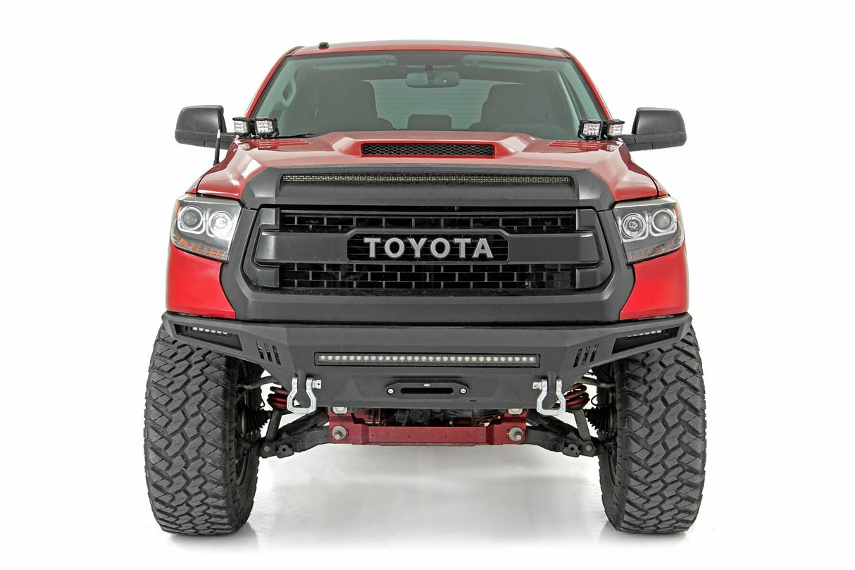 Rough Country - LED Light Kit - Ditch Mount - Dual 2" Black Pairs - Amber DRL - Toyota Tundra (14-21) - 70838