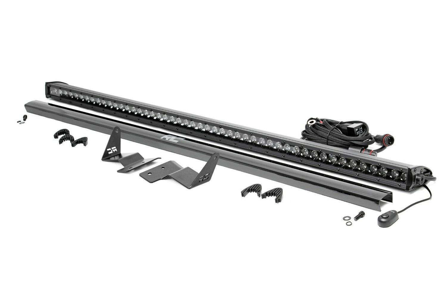 Rough Country - LED Light Kit - Upper Windshield - 50" Black Single Row - Ford Bronco (21-23) - 71043
