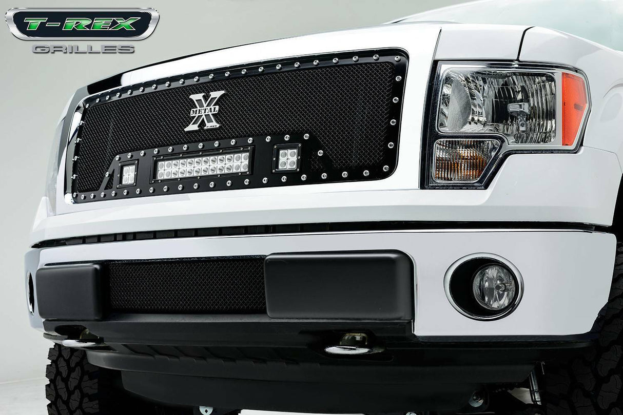 T-Rex Grilles - 1 Pc Small Mesh Mild Steel Torch Grille Insert - Includes Universal Wiring Harness - 6315721