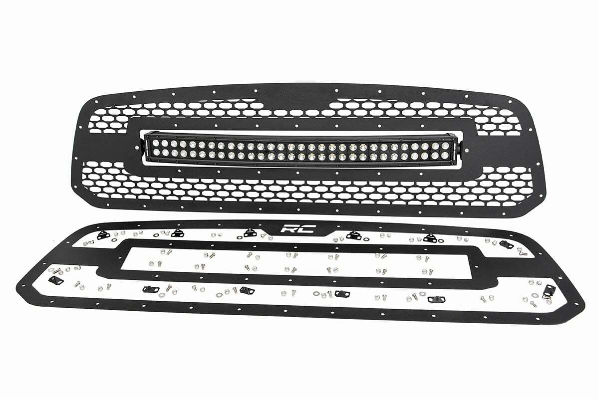Rough Country - Mesh Grille - 30" Dual Row LED - Black - Ram 1500 2WD 4WD (13-18 & Classic) - 70199