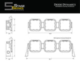Diode Dynamics - SS5 Pro Universal CrossLink 3-Pod Lightbar Yellow Driving - DD7251