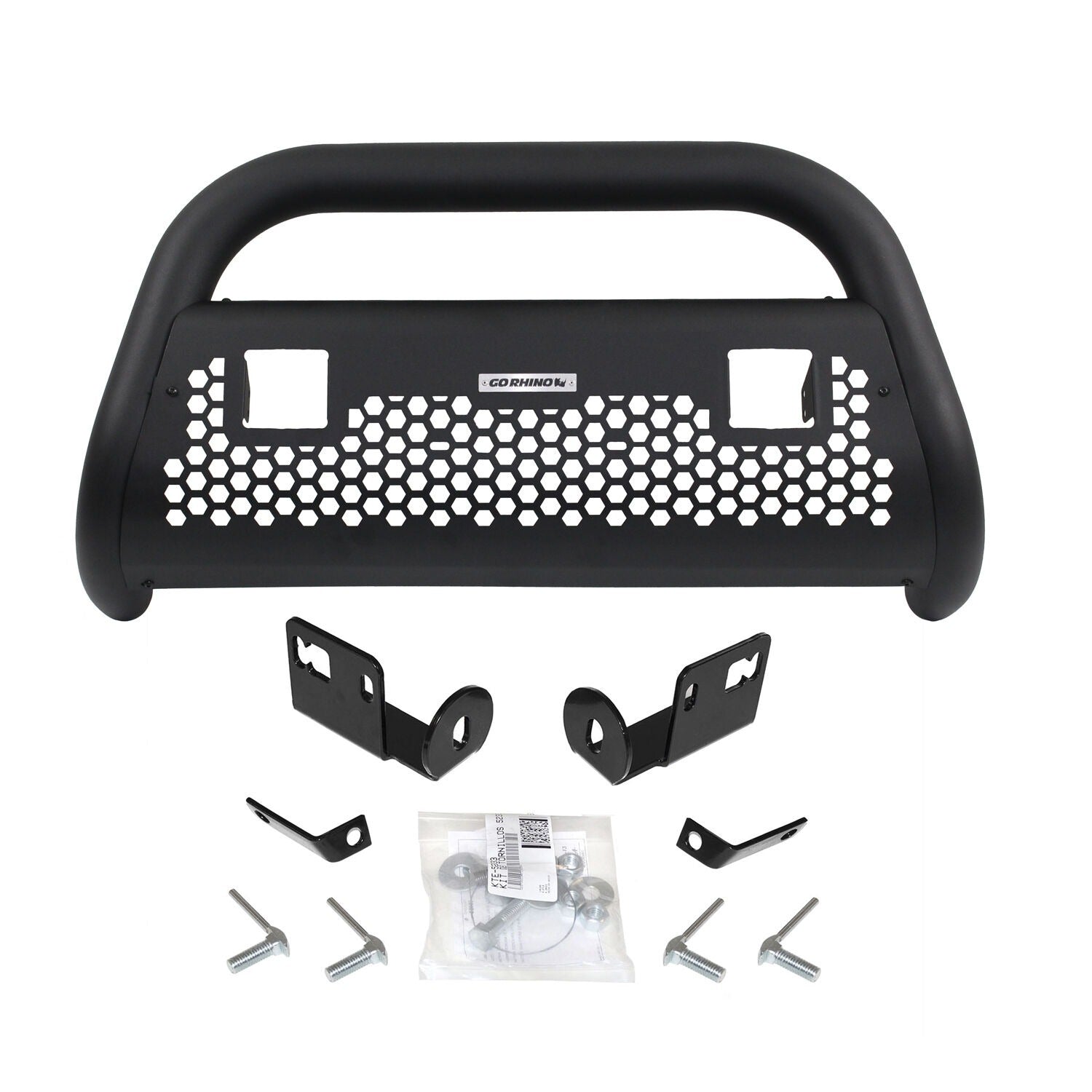 Go Rhino 55142LT -  RC2 LR Bull Bar with Mounting Brackets & Two 3" Cube Lights - Textured Black