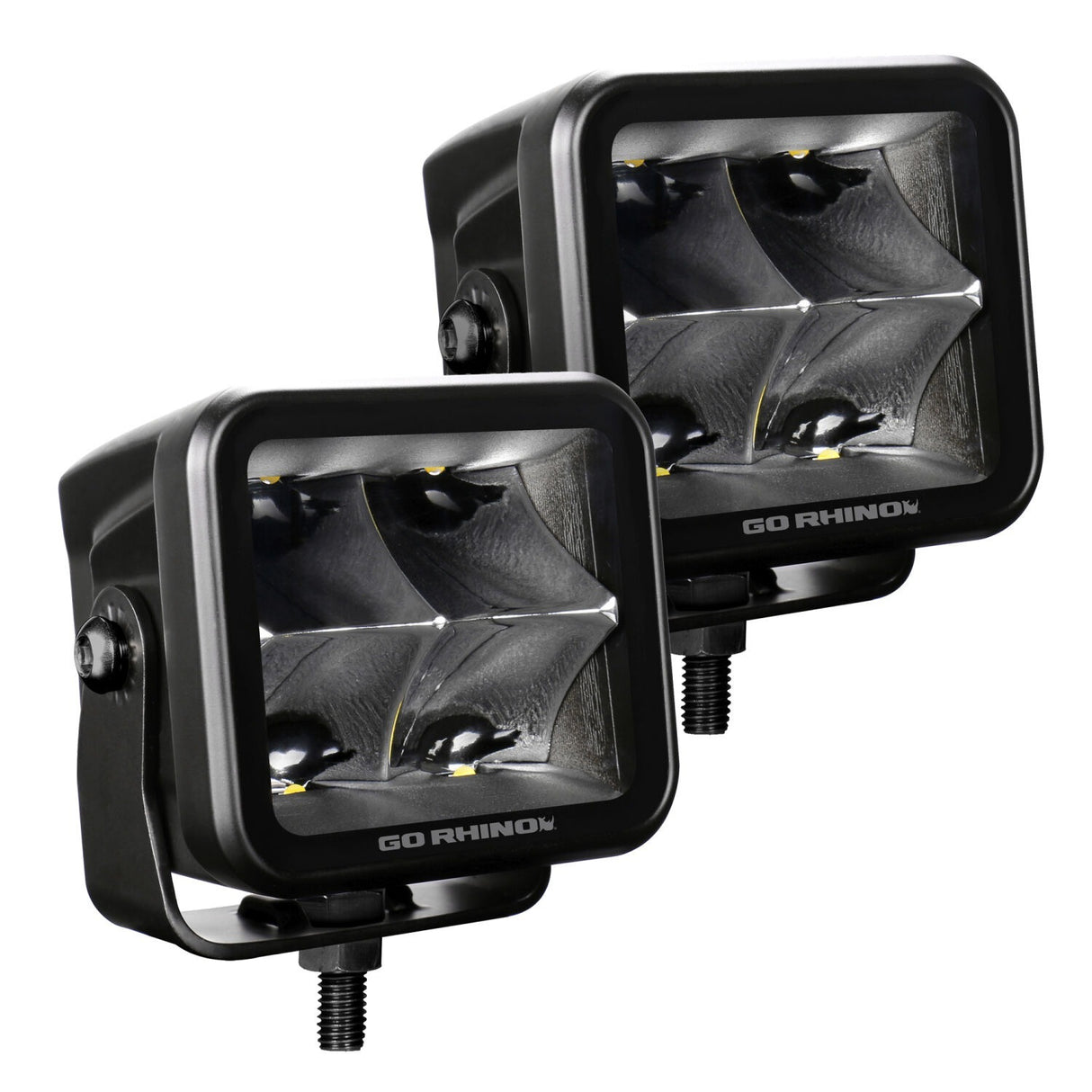Go Rhino 750400321SCS Blackout Series - CUBEIT 3x3 LED Cube Spot Lights, Pair