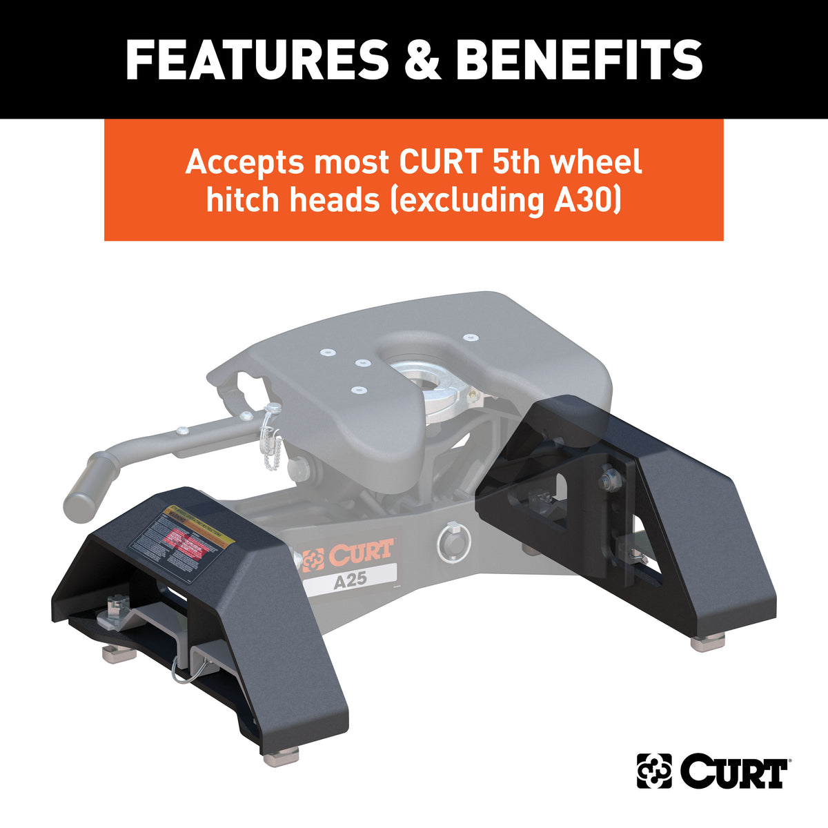 Curt - Puck System 5th Wheel Legs, Select Silverado, Sierra 2500, 3500 HD, 8' Bed, 25K - 16029