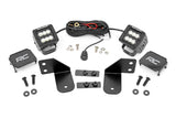 Rough Country - LED Light - RR Cage Mount - 2" Black Flood Pair - Polaris Ranger 1000 Ranger XP 900 1000 - 93145