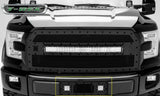 T-Rex Grilles - 1 Pc Small Mesh Mild Steel Stealth Torch Bumper Grille Insert - Fits Eco Boost models only, Includes Universal Wiring Harness - 6325731-BR