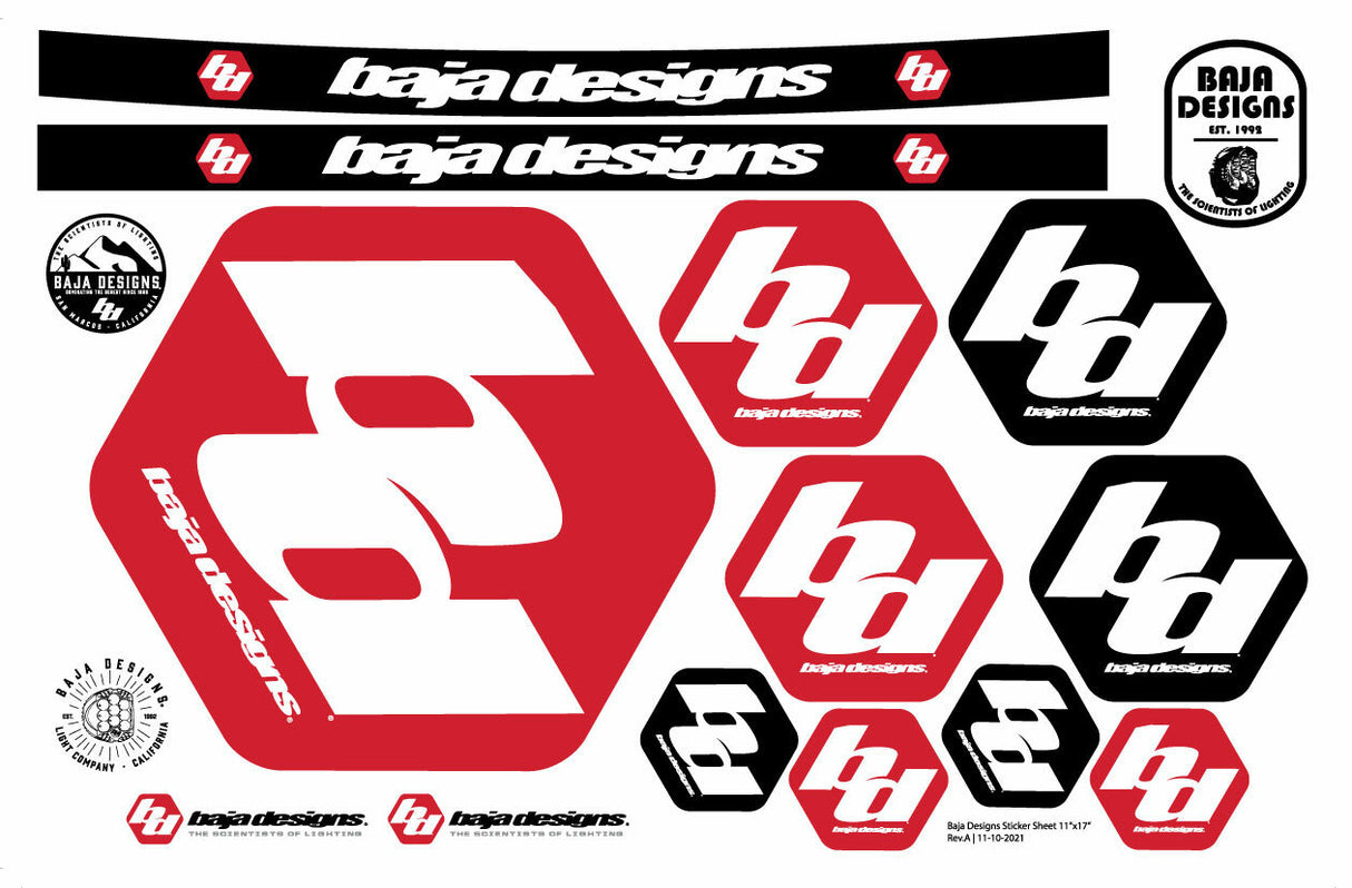 Baja Designs - 900098 - Baja Designs Sticker Sheet