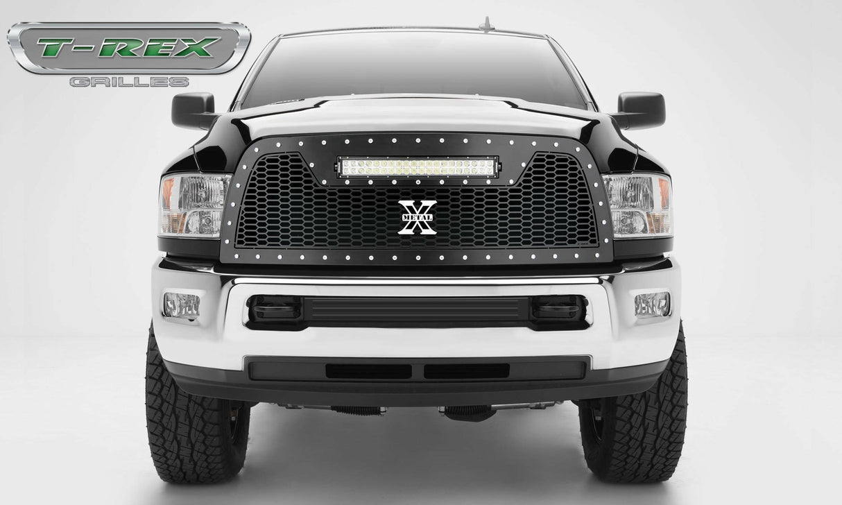 T-Rex Grilles - 1 Pc Laser Cut Pattern Mild Steel Laser Torch Grille Replacement - Includes Universal Wiring Harness - 7314521