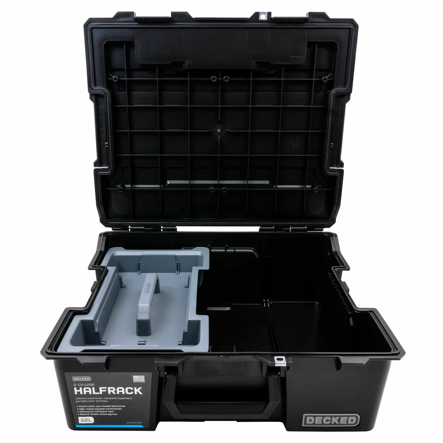 Decked - Halfrack 32 - D-co Case - includes one (1) D-Co tray - all black - A0020-HRAK-BLK