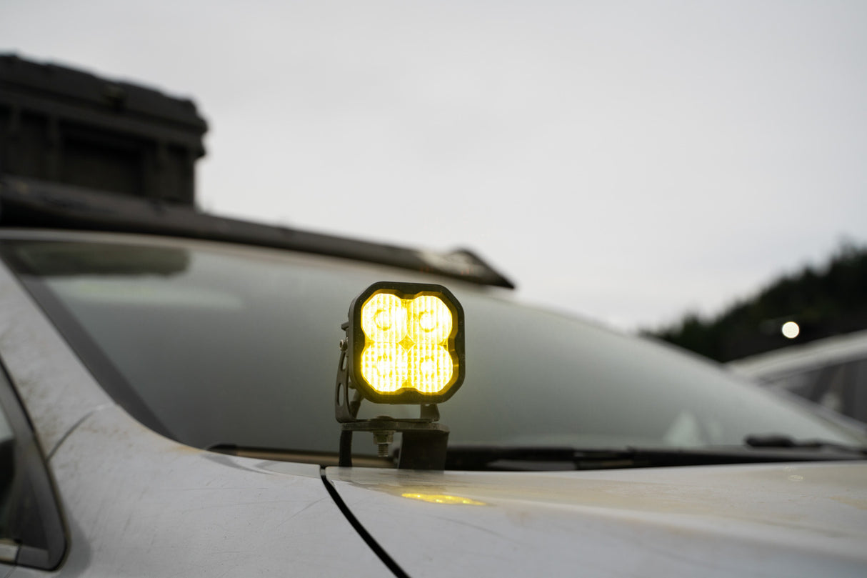 Diode Dynamics DD6563 Allows you to mount two Stage Series 2"?LED Pods above the hood.