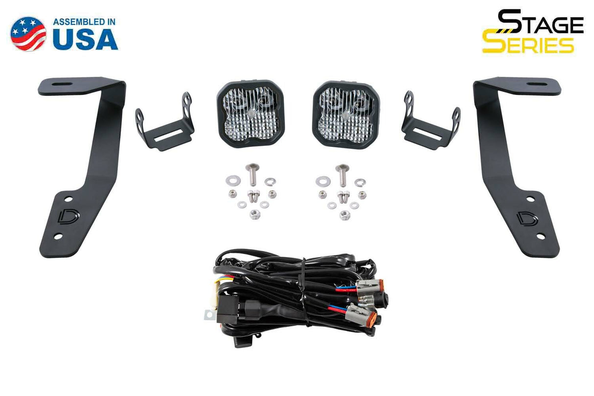 Diode Dynamics DD6564 Allows you to mount two Stage Series 2"?LED Pods above the hood.