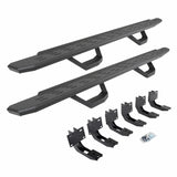 Go Rhino 6963068020T - RB30 Running Boards with Mounting Brackets & 2 Pairs of Drops Steps Kit - Protective Bedliner Coating