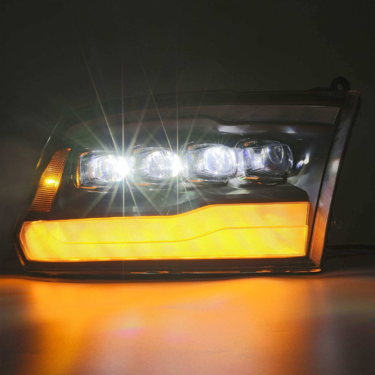 AlphaRex 880541 LED Projector Headlights Plank Style Design Midnight Black