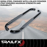 TrailFx - 3" Round Step Bar For Ford F150 Standard- Black (1130301093)