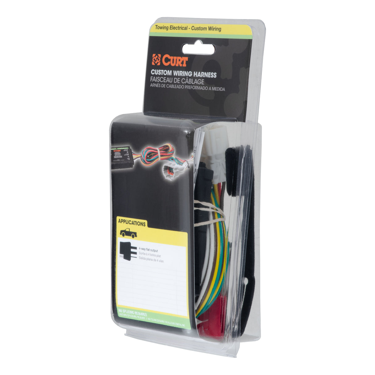 Curt - Custom Wiring Harness, 4-Way Flat Output, Select Ford Fiesta Hatchback - 56191