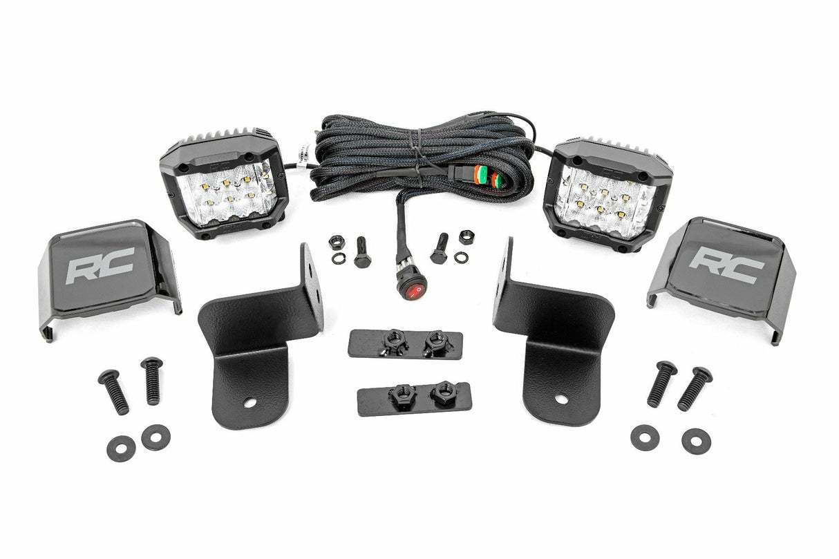Rough Country - Polaris Rear Facing 3-Inch Wide Angle LED Kit - Polaris Ranger 1000 Ranger XP 1000 - 93084