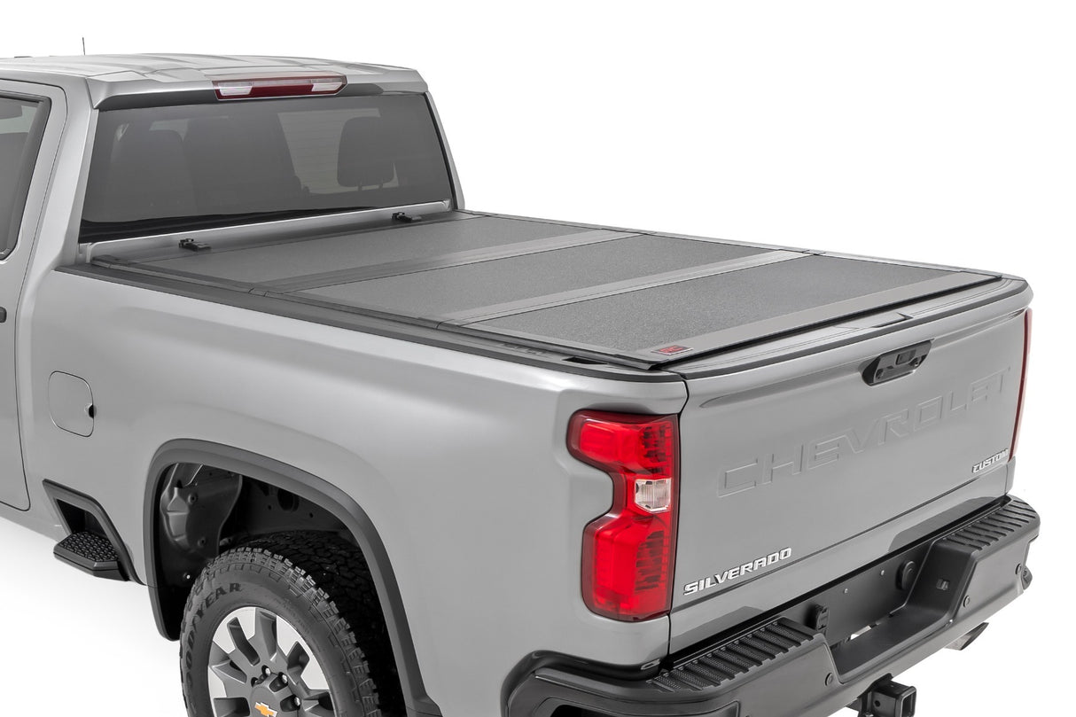 Rough Country - Hard Tri-Fold Flip Up Bed Cover - 6'9" Bed - Chevy GMC 2500HD (20-24) - 49120651