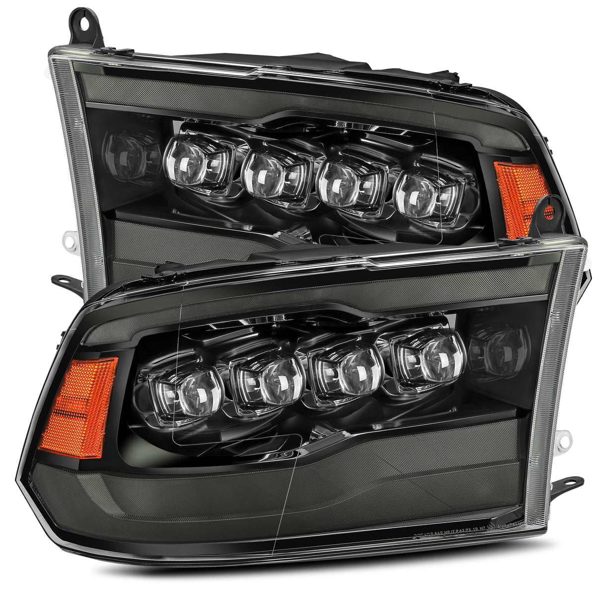 AlphaRex 880541 LED Projector Headlights Plank Style Design Midnight Black