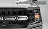 T-Rex Grilles - 1 Pc Laser Cut Pattern Mild Steel Revolver Grille Replacement - Includes Optional Aluminum Accent Trim, Includes (3) Amber running lights, Includes Universal Wiring Harness - 6515791
