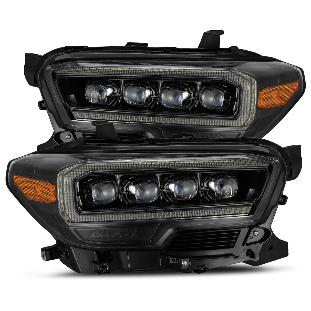 AlphaRex 880705 LED Projector Headlights Plank Style Design Midnight Black