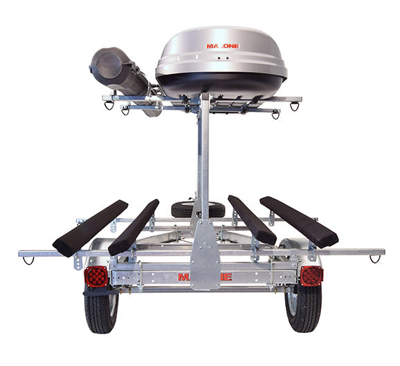 Malone - MicroSport LowBed 2 Kayak Trlr Package (2nd tier, 2 Sets Bunks, Cargo Box, Rod Tube, Spare Tire) - MPG464-LBTB