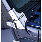 Rugged Ridge - Rugged Ridge 11112.02 Windshield Hinge Kit, Stainless Steel; 97-06 Jeep Wrangler TJ - 11112.02