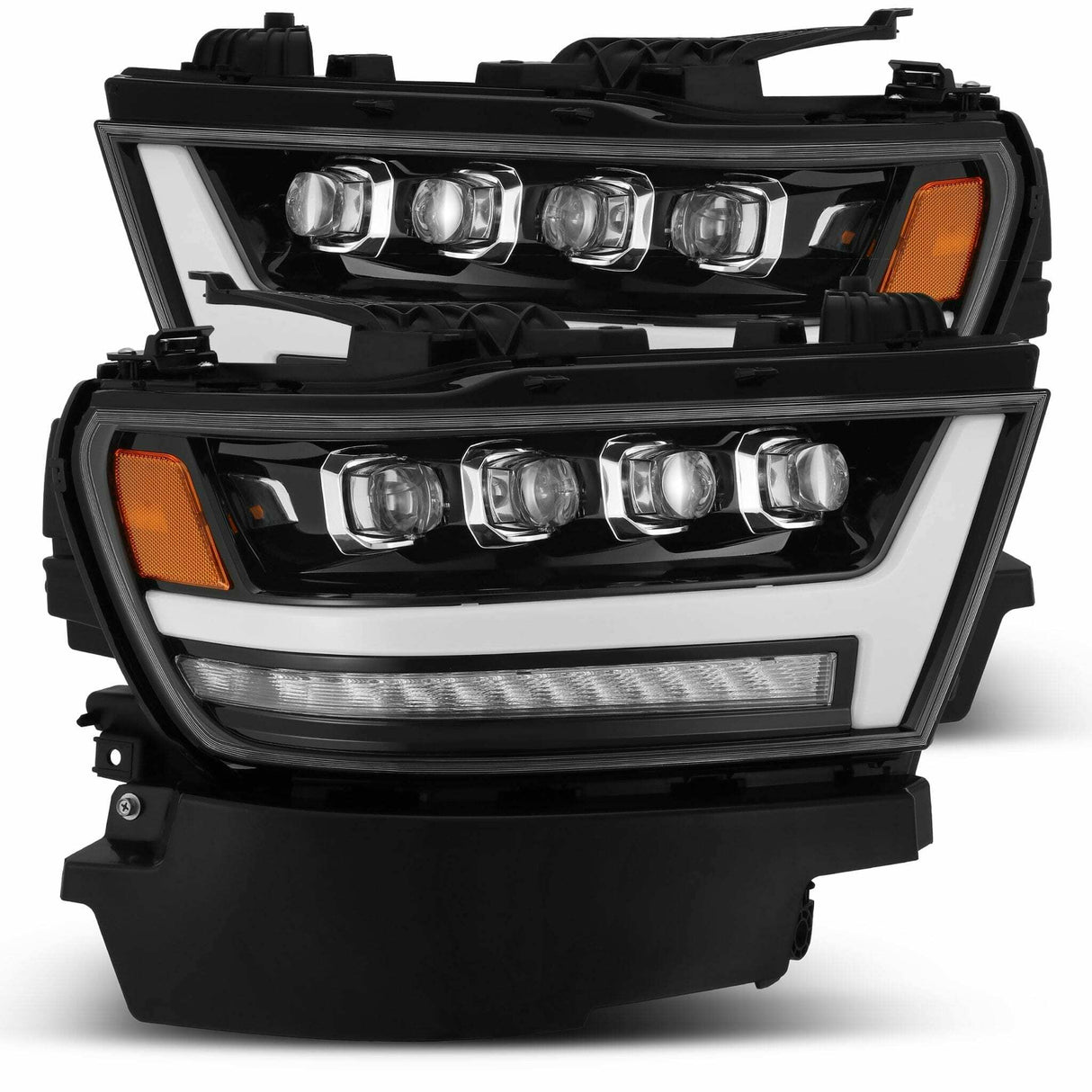 AlphaRex 880516 LED Projector Headlights Plank Style Design Gloss Black