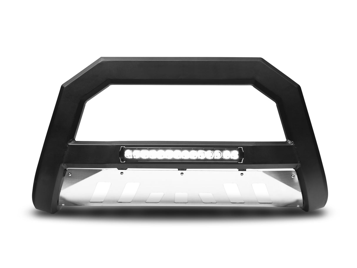 Armordillo 2007-2009 Jeep Wrangler AR Series Bull Bar W/LED - Matte Black W/Aluminum Skid Plate