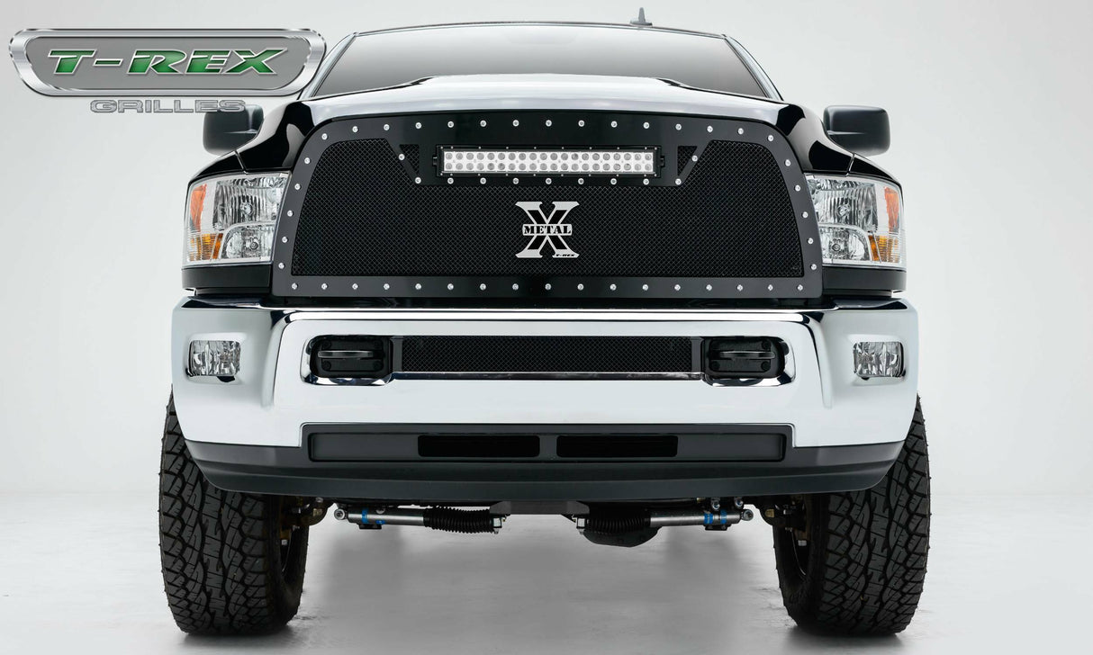 T-Rex Grilles - 1 Pc Small Mesh Mild Steel Torch Grille Replacement - Includes Universal Wiring Harness - 6314531