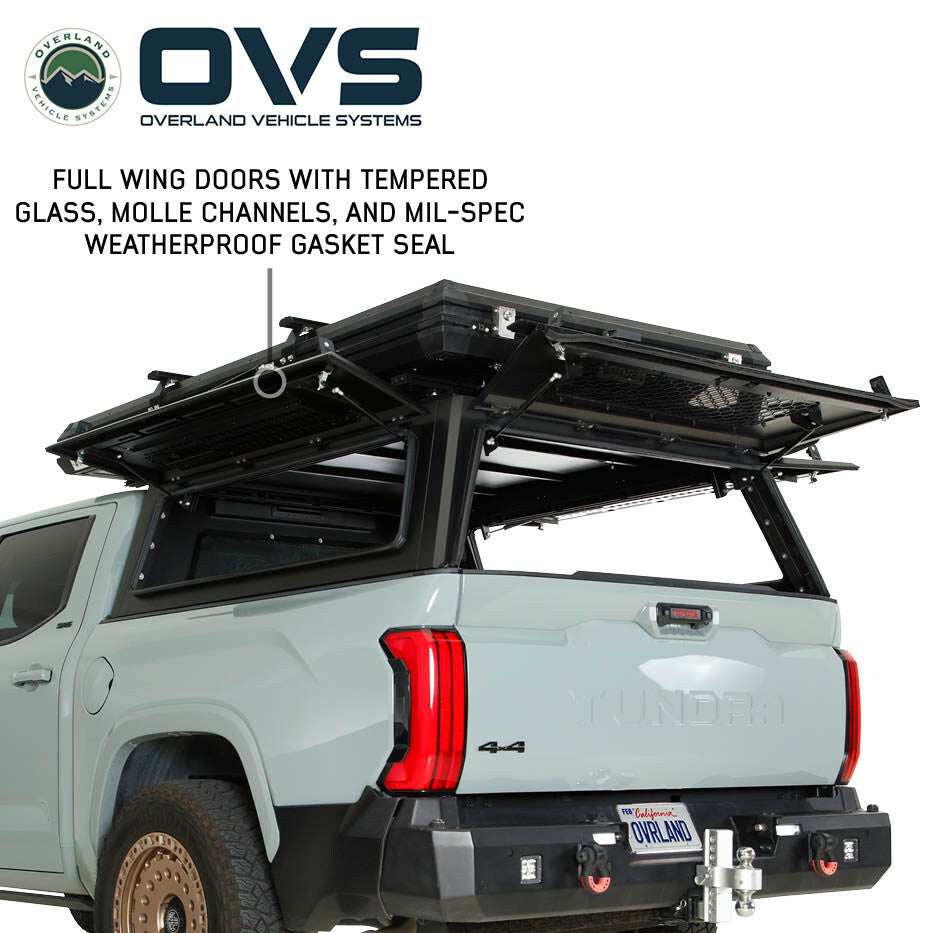 Expedition Pro Plus Truck Cap W/Full Wing Window Doors, Front and Rear Windows and 3rd Brake Light 09-26 Ram 2500/3500