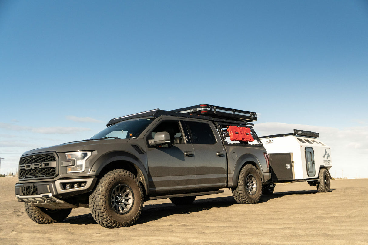 CBI - Ford (Raptor/F150) Cab Height Bed Rack (5’6” bed length) 2010-2022 / Powder Coated Black - 500-000-017-002